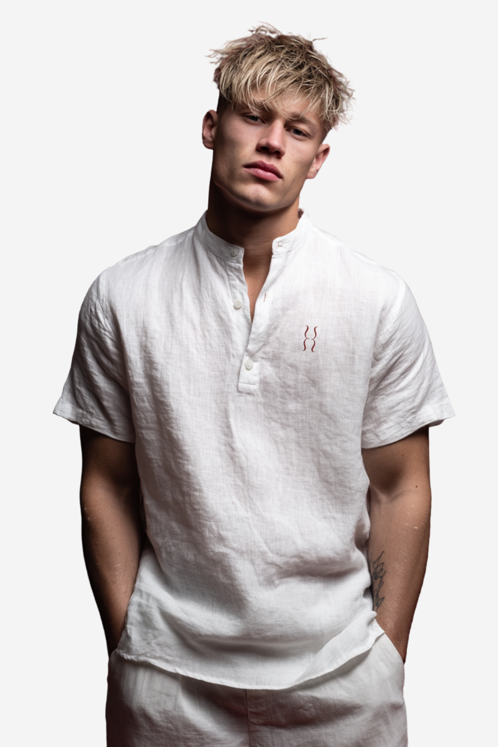THE LINEN HALF-POLO | BISHTDUBAI