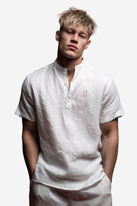 THE LINEN HALF-POLO | BISHTDUBAI
