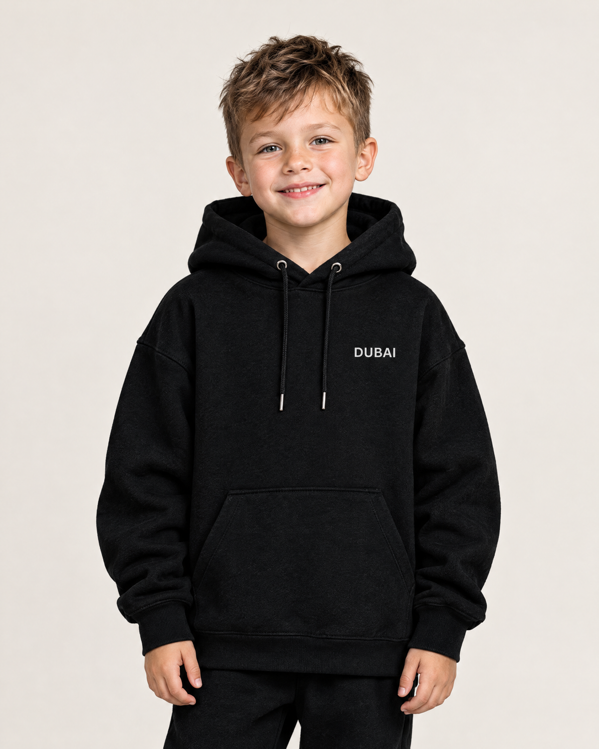 Dar El7y Dubai Kids Hoodie in black - front